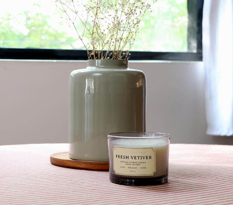 GLASS CANDLE - FRESH VETIVER