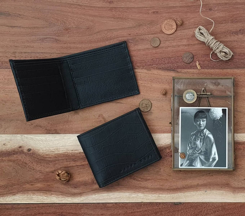 CLASSIC WALLET - BLACK CROCO